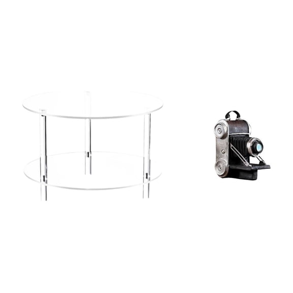 Acrylic Side Table Camera Statue Resin Ornament Unique Compact Design for Living Room Bedroom Home Office