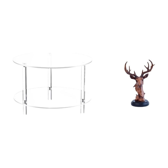 Acrylic Side Table Deer Head Figurine End Table Resin Material for Living Room Bedroom Office Decor