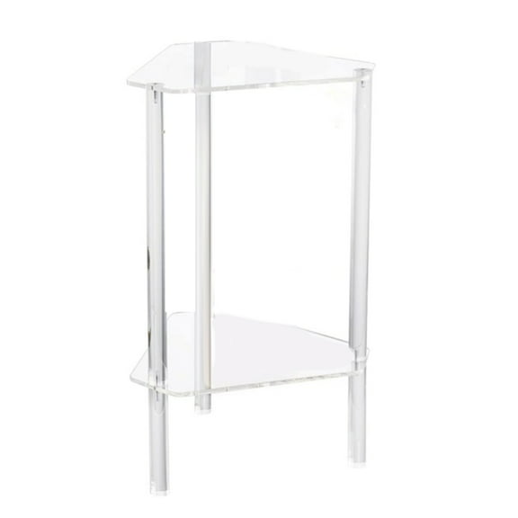 Acrylic Side Table Modern Polygonal Shape Desk Transparent Clear Storage Rack Stylish Living Room Furniture for Home