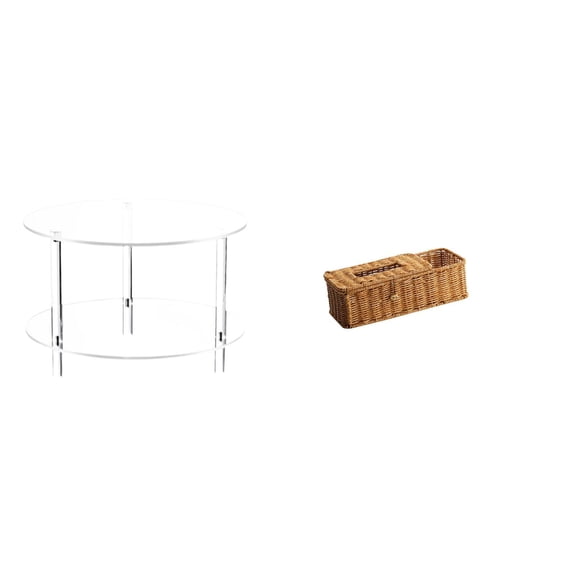 Acrylic Side Table Nightstand Tissue Box Holder Compact Storage Design for Living Room Bedroom Office Use