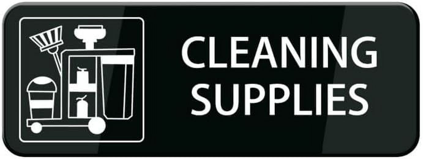 Acrylic Sign 3x10 Inch Cleaning Supplies Sign For Door Or Wall Acrylic ...