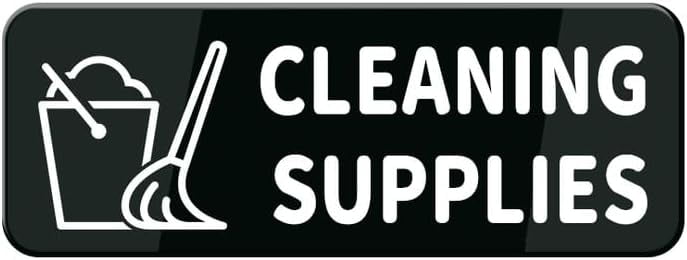 Acrylic Sign 3x10 Inch Cleaning Supplies Wall Or Door Sign Black ...