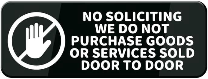 Acrylic Sign 3x10 Inch No Soliciting We Do Not Purchase Goods Or ...