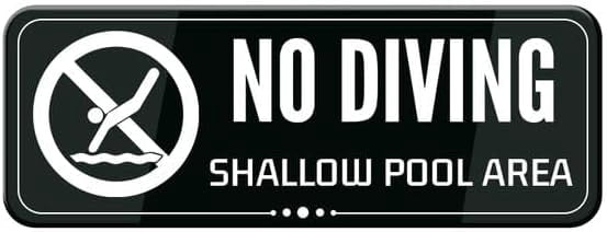 Acrylic Sign 3x8 Inch No Diving Shallow Pool Area Wall Or Door Sign ...