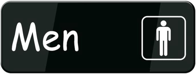 Acrylic Sign 3x8 Inch Men Toilet Sign Black White Acrylic Self Stick ...