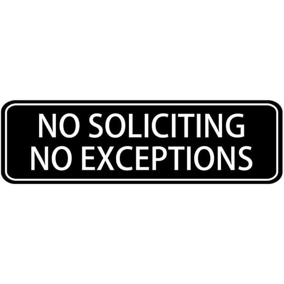Acrylic Sign 3x8 Inch No Soliciting No Exceptions Sign For Door Wall ...