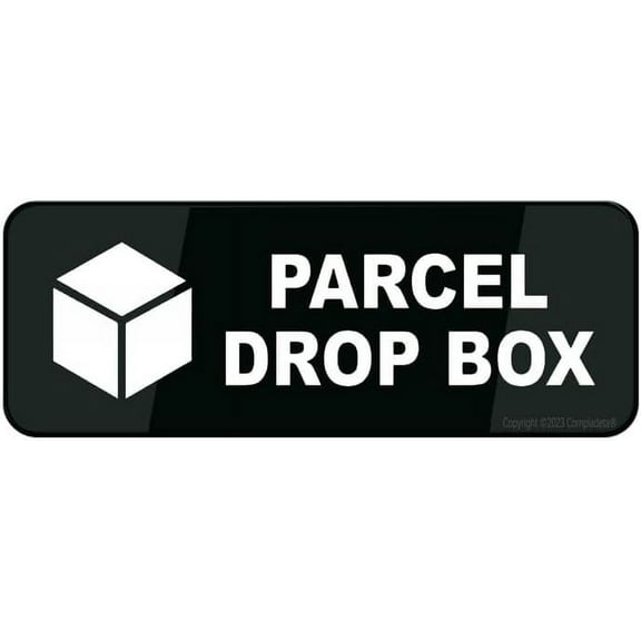 Acrylic Sign For Wall Courier Parcel Drop Box Sign Signage Notice Durable, Long Lasting With Double Sided Tape, 9X3