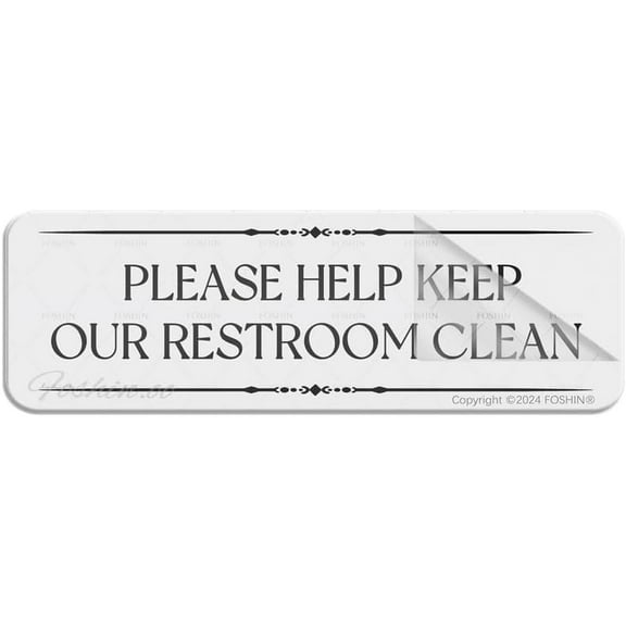 Acrylic Sign For Wall Please Help Keep Our Restroom Clean Sign Self-Adhesives Sign For Door Or Wall 10 X 3 Inch Premium Acrylic Design Plate