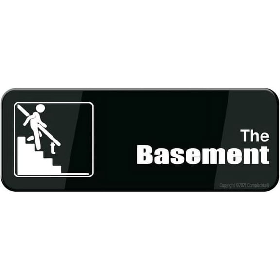 Acrylic Sign For Wallthe Basement Sign Durable, Long Lasting With Double Sided Tape, 9X3