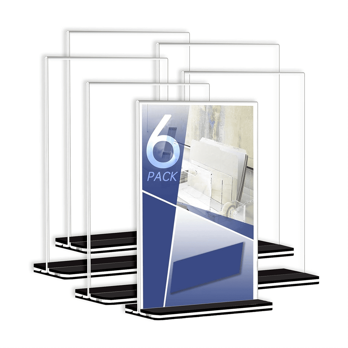 Acrylic Sign Holder,8.5X11 Inches Plastic Sign Holder Paper Holder, 6
