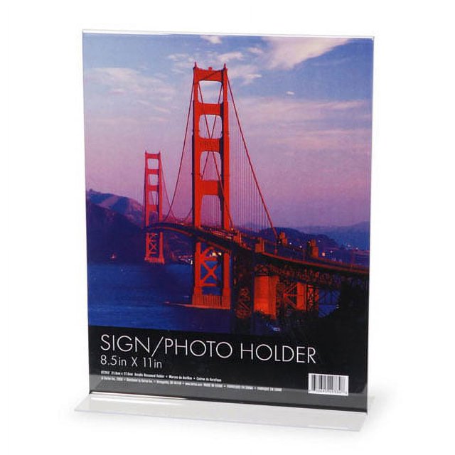 Acrylic Sign Holder Clear 8.5 x 11 inches