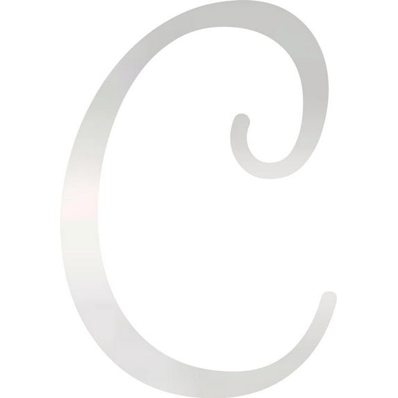 Acrylic Sign Letter, Plastic Blank C Script, 6'' Tall Clear Alphabet