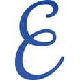 thumbnail image 1 of Acrylic Sign Letter, Plastic Blank E Script, 6'' Tall Transparent Dark Blue Alphabet, 1 of 5