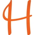 thumbnail image 1 of Acrylic Sign Letter, Plastic Blank H Script, 6'' Tall Fluorescent Orange Alphabet, 1 of 5