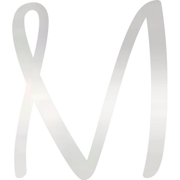 Acrylic Sign Letter, Plastic Blank M Script, 6'' Tall Clear Alphabet