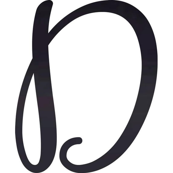 Acrylic Sign Letters,Wedding D Script, 2'' Tall Transparent Black Alphabet