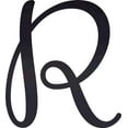 thumbnail image 1 of Acrylic Sign Letters,Wedding R Script, 2'' Tall Transparent Black Alphabet, 1 of 5