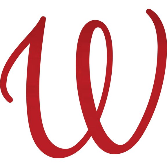 Acrylic Sign Letters,Wedding W Script, 2'' Tall Transparent Red Alphabet