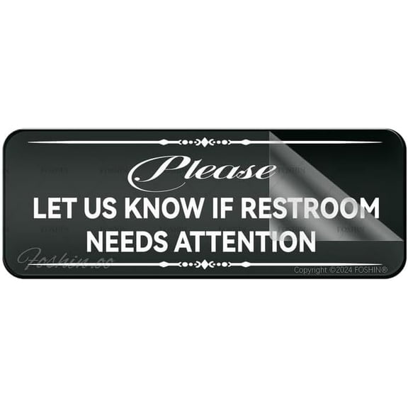 Acrylic Sign For Wall Fancy Fancy Please Let Us Know If Restroom Needs Attention Sign 10"X3" Thick Acrylic Self-Adhesive Modern DeSign Easy To Install