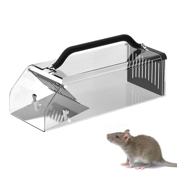 Acrylic Single Door Cage Mouse Trap, High-Sensitivity Contactless Rodent Cage, ABS Reusable Mouse Catcher for Home, Office, Kitchen, Warehouse