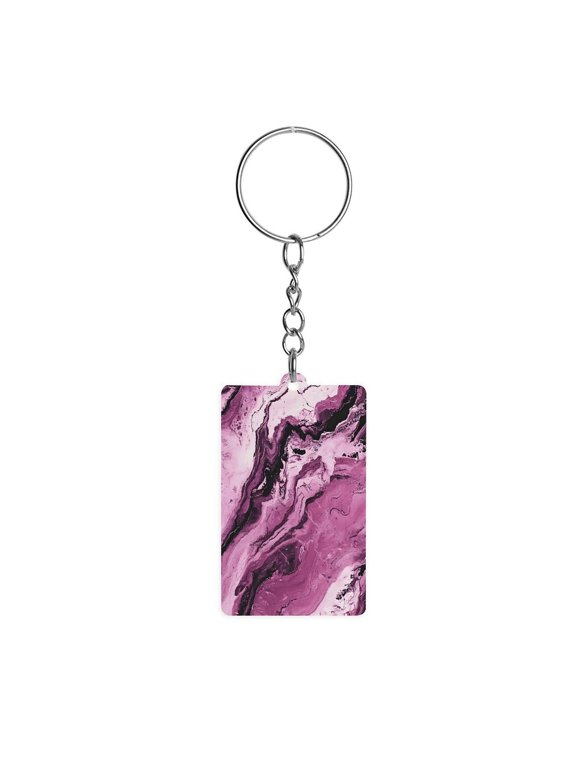 Acrylic Single-Sided Key Ring 1.22in Hardness, Light Weight, Comfortable Wearing Used To Go Out Shopping And Play And Other Occasions DarkMagenta Marble_1