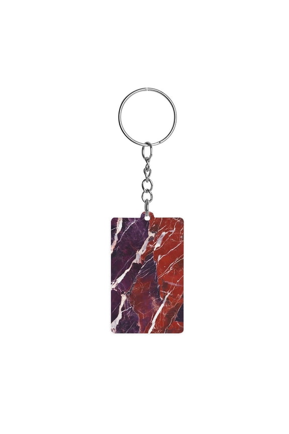 Acrylic Single-Sided Key Ring 1.22in Hardness, Light Weight, Comfortable Wearing Used To Go Out Shopping And Play And Other Occasions MediumVioletRed Marble_2