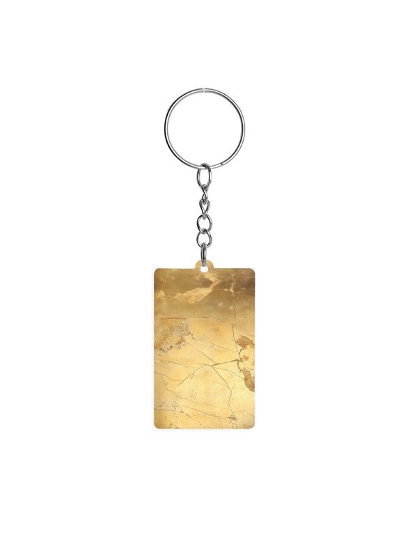 Acrylic Single-Sided Key Ring 1.22in Hardness, Light Weight, Comfortable Wearing Used To Go Out Shopping And Play And Other Occasions Gold Marble_3