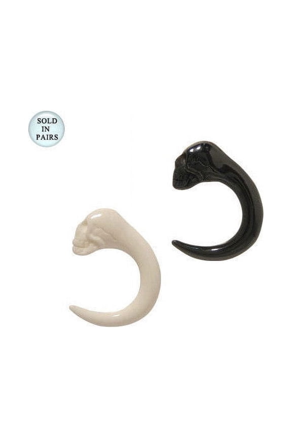 Acrylic Skull Ear Plugs Taper Stretchers (6 Gauge)