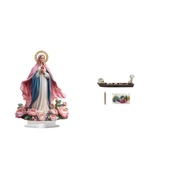 Acrylic Skull Ship Sculpture Standing Ornament with Stable Base for Home Party Bookshelf Tabletop Display