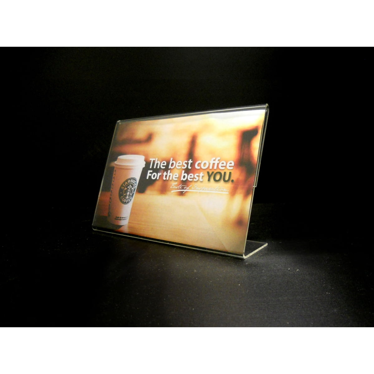 Display Sign Handle Acrylic Slant Back Display Sign Holder 6