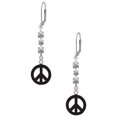 thumbnail image 1 of Acrylic Small Black Peace Sign Crystal Madison Leverback Earrings, 1 of 2