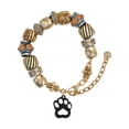 thumbnail image 1 of Acrylic Small Paw Black Two Tone Christian Bead Bracelet, 1 of 4