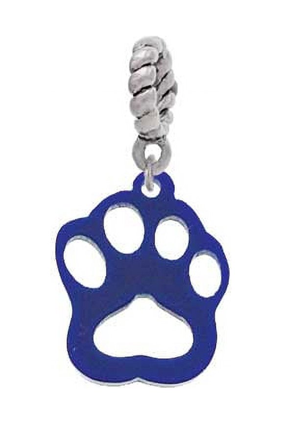 Acrylic Small Paw Navy Blue - Rope Charm Bead