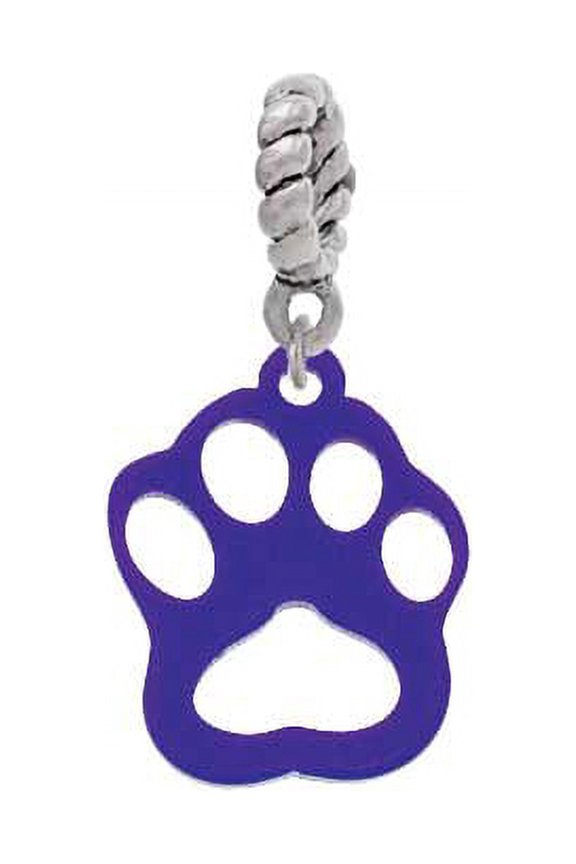 Acrylic Small Paw Purple - Rope Charm Bead