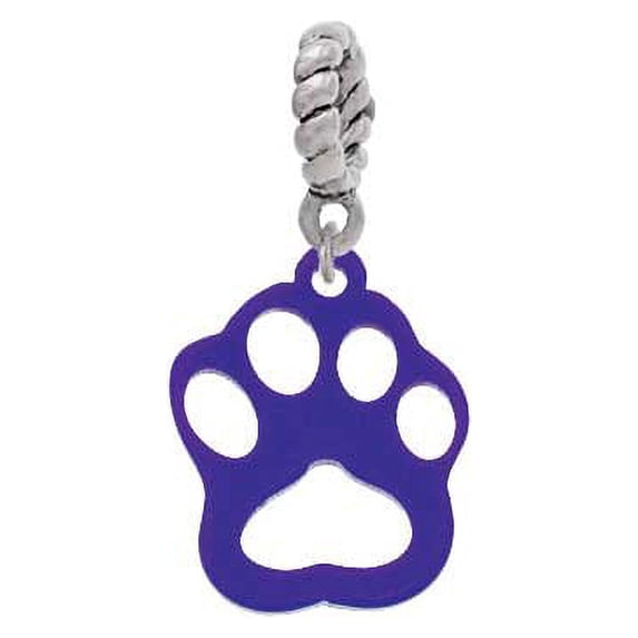 Acrylic Small Paw Purple - Rope Charm Bead