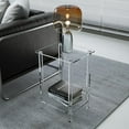 thumbnail image 1 of Acrylic Small Side Table with Square Leg - 13.4'' L x 11.5'' W x 19.6'' H - Small Nightstand Bedside Table 2-Tier Clear End Table for Living Room, Bedroom, 1 of 6