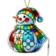 thumbnail image 1 of Acrylic Snowman Hanging Ornament with Flat Design, Perfect for Window Decoration, Glass Door Display, and Creating Magical Floating Effect During Holiday Season and Home Decorating, 1 of 6