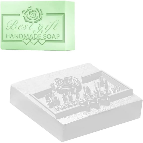 Acrylic Soap Stamp Flower Letter Chapter Embossing Stamp Mini Seal for Soap Clay Biscuits Gummies Arts Crafts Making Projects DIY Gift Clear