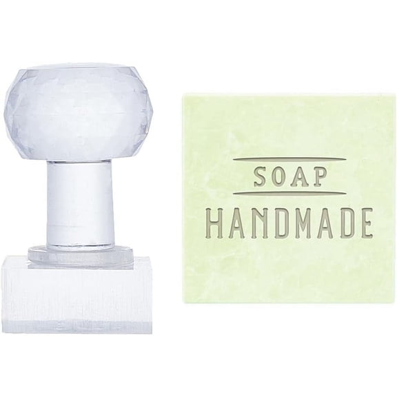 Acrylic Soap Stamp Rectangular Handmade for Handmade Soap Cookie Clay Pottery Stamp Biscuits Gummier Making Projects white