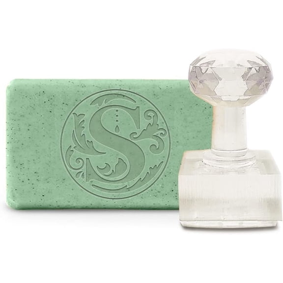 Acrylic Soap Stamp S Handmade Soap Stamp with Handle 1.57'' Soap Embossing Stamp for Cookie Clay Pottery Stamp Biscuits Gummier DIY Arts Crafts Making Projects (DIY-WH0350-030-US15) Colorful