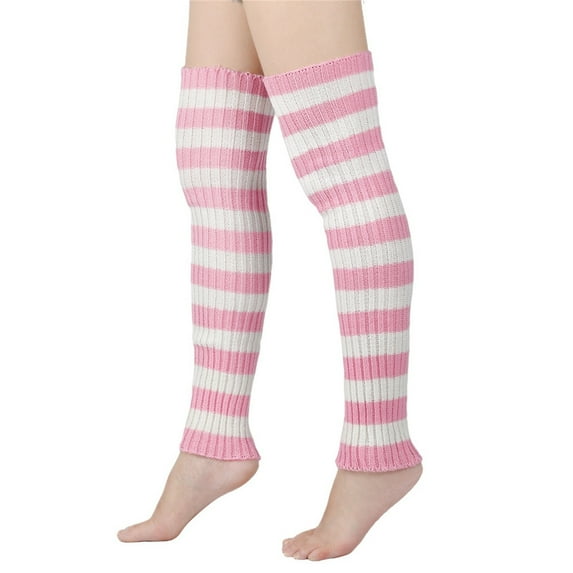 Acrylic Socks Warmer, Leg Warmer, FNGZ Men's and Women's Winter Striped Knit Yarn Warm Boot Leg Guards Foot Pile Socks