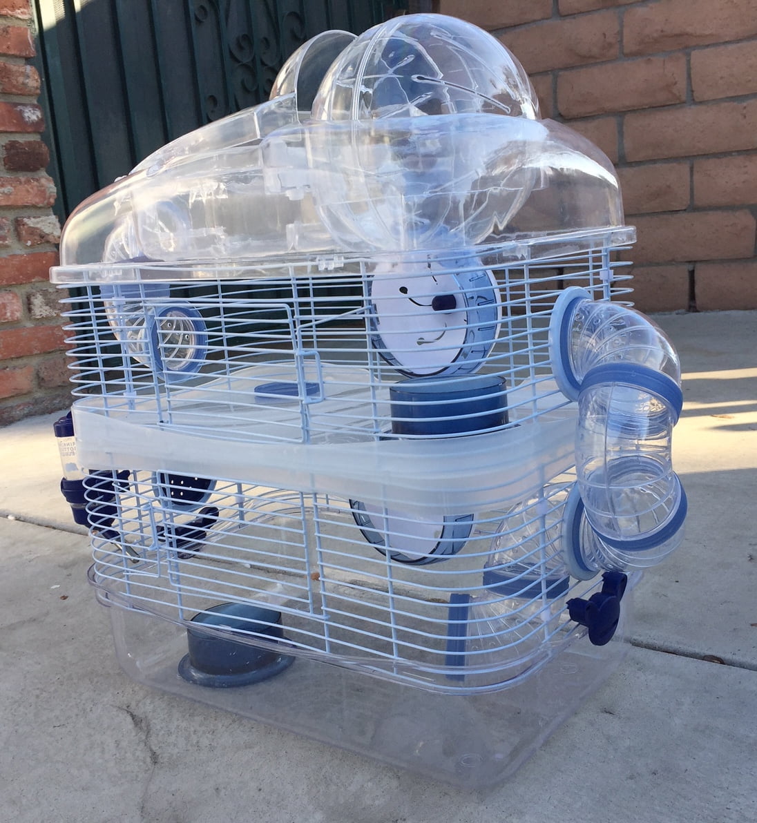 Acrylic Sparkle Expansible and Customizable 3-Tiers Acrylic Clear Hamster Mice Mouse House Habitat Cage Home with Large Top Level Exercise Running Ball