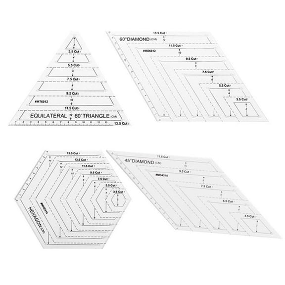 Acrylic Special Shaped Sewing Patchwork Ruler Quilting Ruler 4piece Set