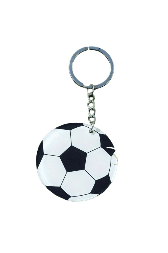 Acrylic Sports Ball Keychains 2-Pack, 3D Printed Athletic Bag Tags for Baseball Basketball Football Soccer Volleyball, Team Spirit Accessories for Kids and Coaches, Set of 2