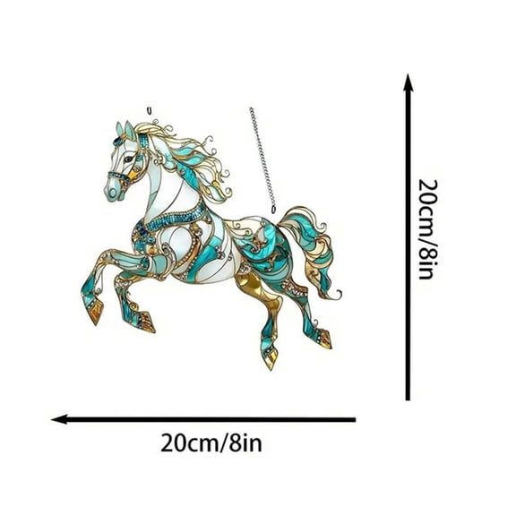 Acrylic Spring Horse Light Catcher - Two Dimensional Hanging Ornament for Home Decor