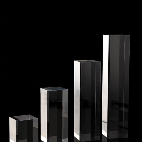 Acrylic Square Block Stamping Jewelry Stand Jewellery Display Tray Cosmetic Holder Still Doll Organizer Tray Sheet Desktop White 3x3x8cm