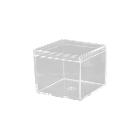 Acrylic Square Box, 2X2X1.6In Clear Storage Container, 5X5X4Cm Transparent Organizer For Crafts, Jewelry, Desk Supplies, Home Office Organization