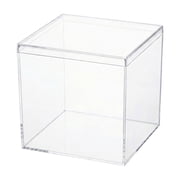 Acrylic Square Box, Transparent Plastic Storage Container with Cover for Candy Display Packaging Small Items Organizer Jewelry Showcase Clear Presentation Case, 4.72x4.72in