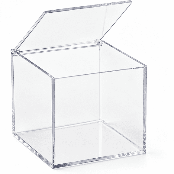 Acrylic Square Cube Coffee Pod Holder Box, 4.73x4.73x4.73 Inch