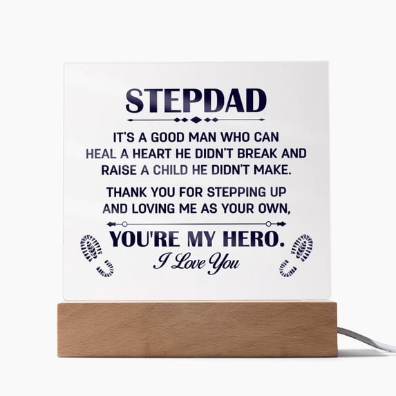 Acrylic Square Plaque - Heal A Heart Stepdad